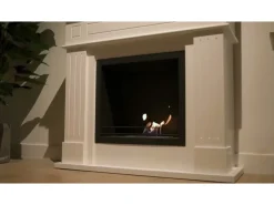Chimenea de bioetanol biochimenea de suelo Cambridge en madera Blanco 110x37x102h