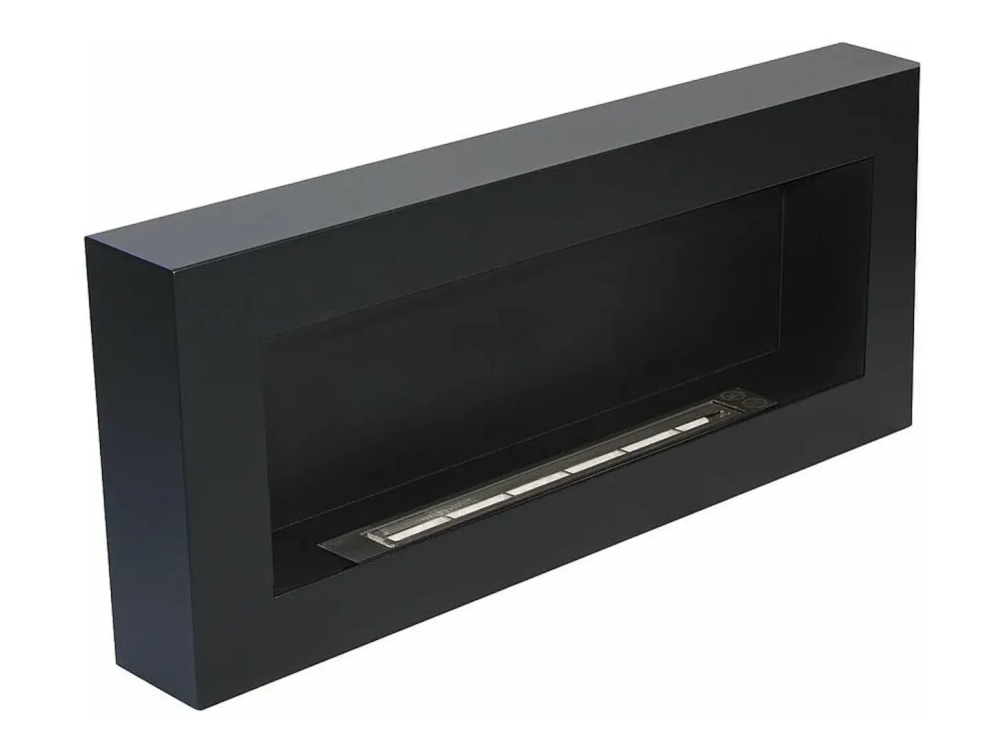 Chimenea de bioetanol de pared Siena Black (largo 90 x fondo 12 x alto 40 cm)