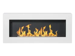 Chimenea de bioetanol de pared blanca Siena, L 90 x P 12 x H 40