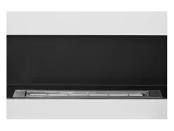Chimenea de bioetanol de pared, color blanco Siena, L 90 x P 12 x H 40