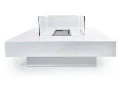 Chimenea de bioetanol de suelo Panarea White 70x70x35 para interior/exterior