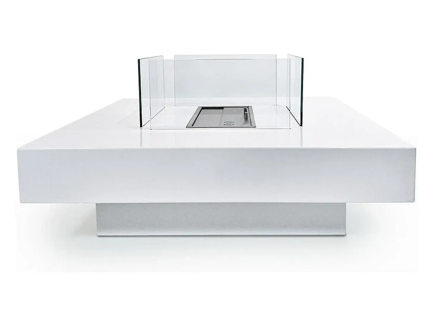 Chimenea de bioetanol de suelo Panarea White 70x70x35 para interior/exterior