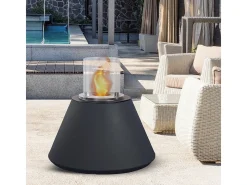 Chimenea de bioetanol de pie STROMBOLI antracita, brasero para interior y exterior, d.60 x h.56
