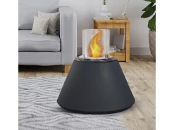 Chimenea de bioetanol de pie STROMBOLI antracita, brasero para interior y exterior, d.60 x h.56