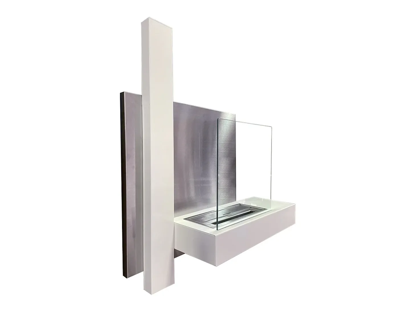 Chimenea de bioetanol de pared VIENNA Blanco L65 x H75 x D23