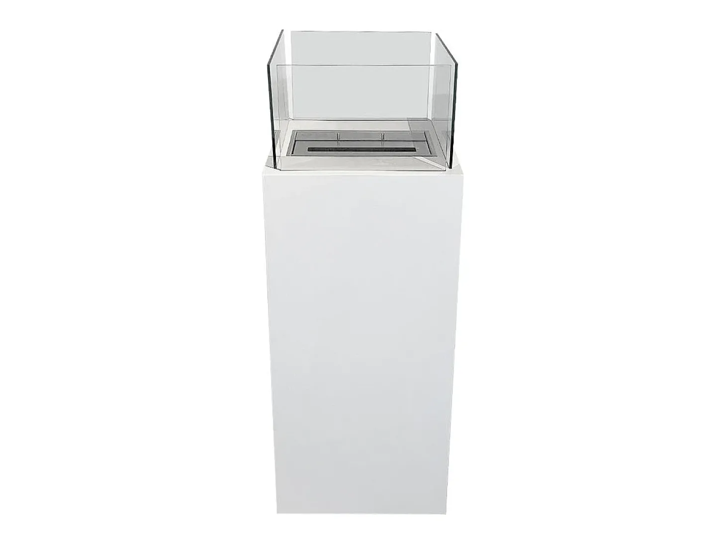 Chimenea de bioetanol de suelo para uso interior y exterior Ischia Blanco 40x40x115