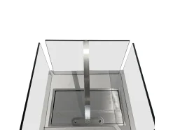Chimenea de bioetanol de suelo para uso interior y exterior Ischia Blanco 40x40x115
