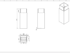 Chimenea de bioetanol de suelo para uso interior y exterior Ischia Blanco 40x40x115