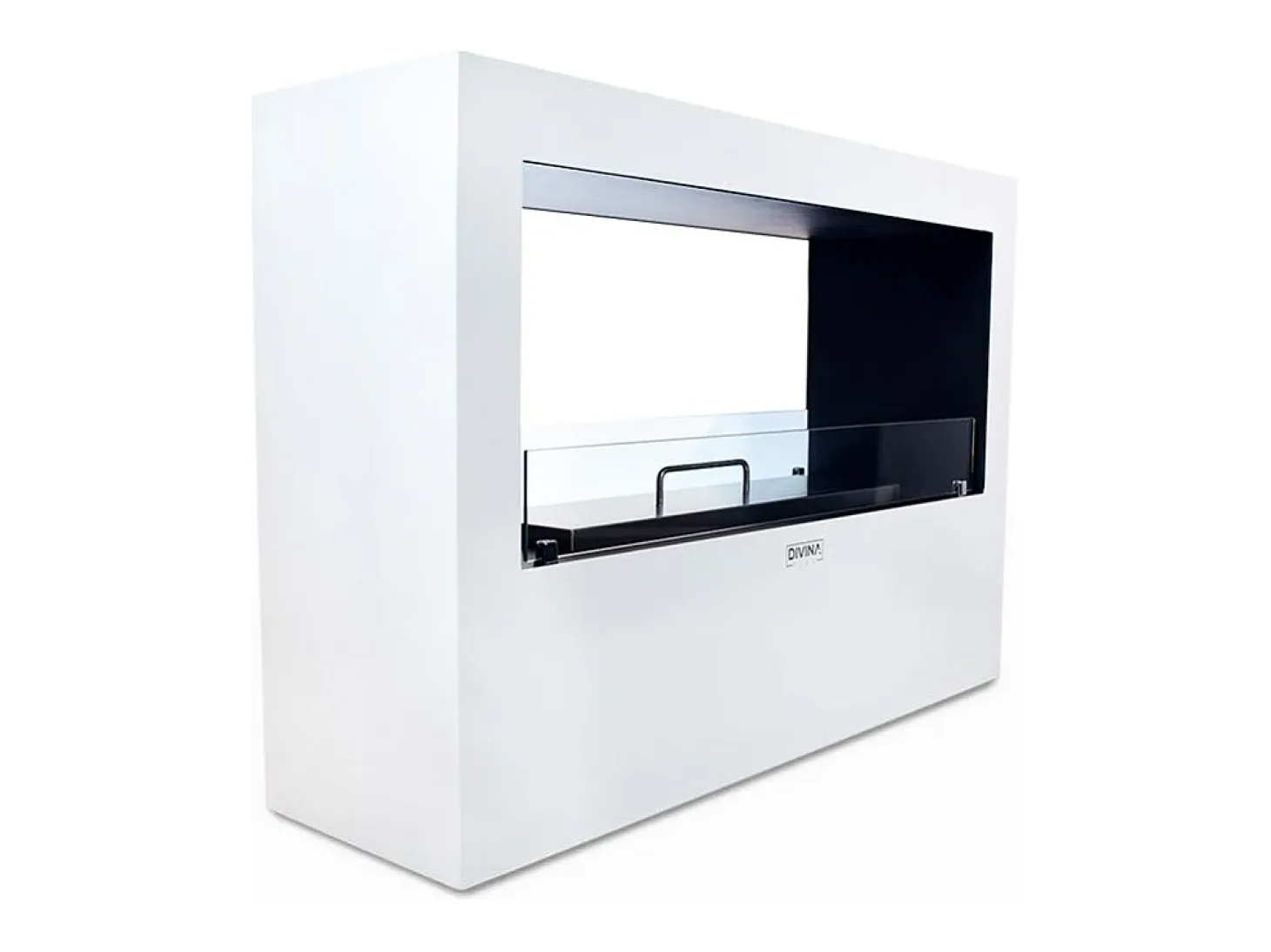 Chimenea de bioetanol de suelo para uso interior y exterior Giotto S Blanco 100x30x70