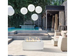 Chimenea de bioetanol de pie para interior/exterior CARAVAGGIO blanca (L100xP40xH40 cm)