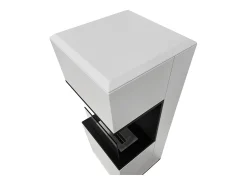 Chimenea de bioetanol de suelo Oslo en acero blanco L38xP38xH100