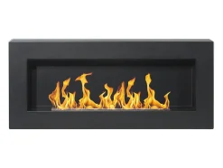 Chimenea de bioetanol de pared Siena Black, L 90 x P 12 x H 40