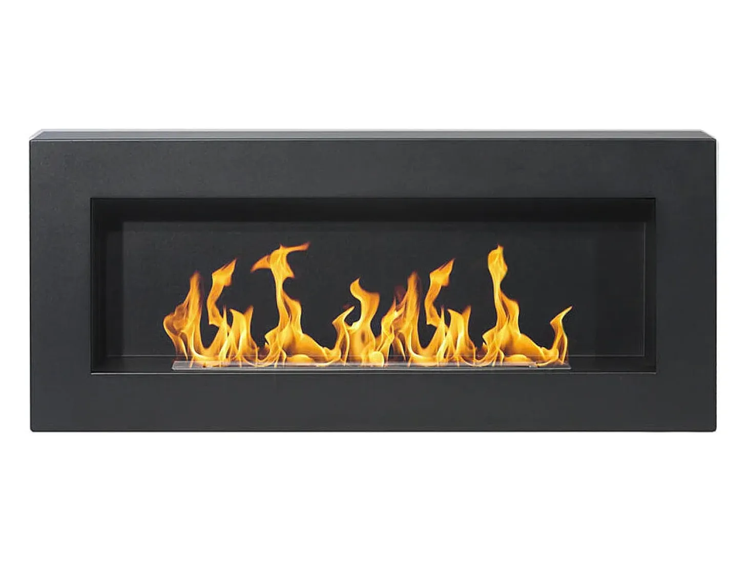 Chimenea de bioetanol de pared Siena Black, L 90 x P 12 x H 40