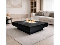 Chimenea de bioetanol de pie Panarea Black 70x70x35 para interior/exterior