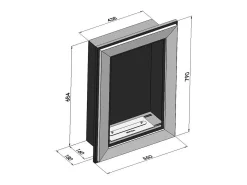 Chimenea de bioetanol empotrada Frame 550 SimpleFire con cristal - Negro mate