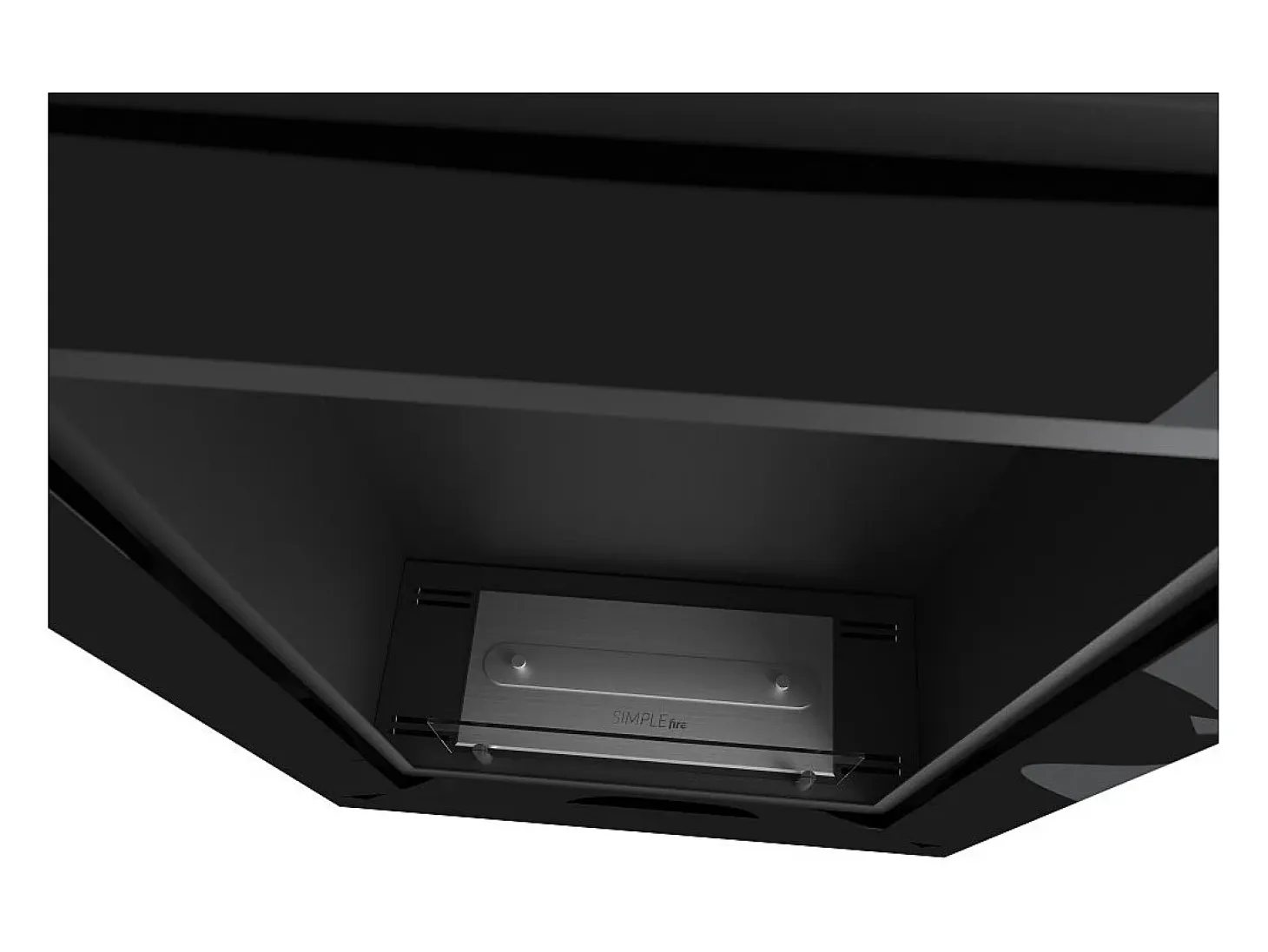 Chimenea de bioetanol empotrada Frame 550 SimpleFire con cristal - Negro mate