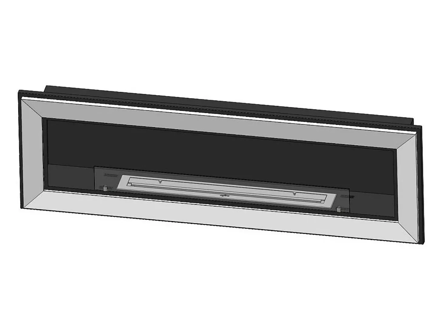Chimenea de bioetanol empotrada Frame 1500 SimpleFire con cristal negro