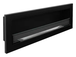 Chimenea de bioetanol empotrada de pared LIVORNO 120 negra 120x40