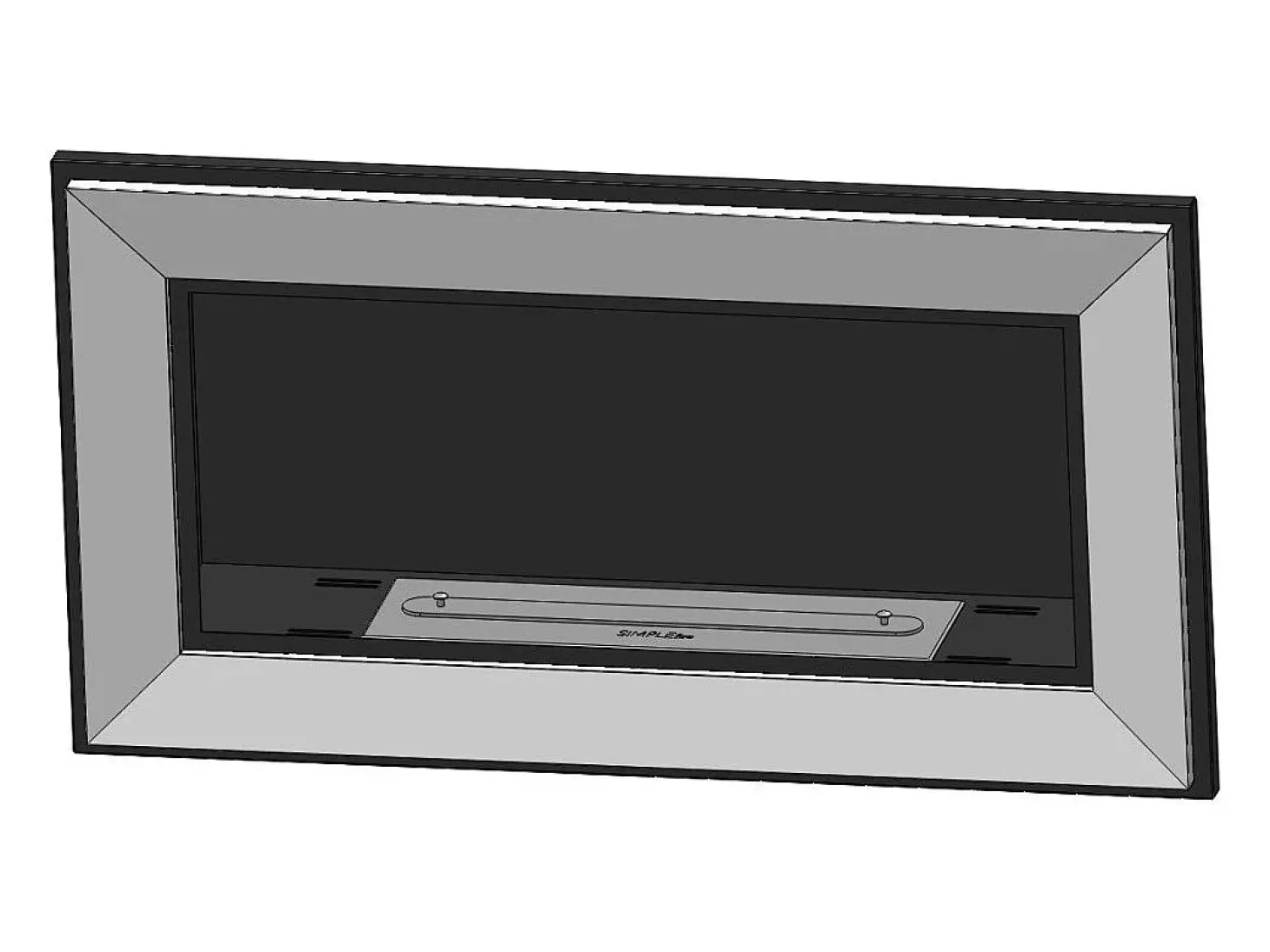 Chimenea de bioetanol empotrada Frame 900 SimpleFire con cristal - Negro mate