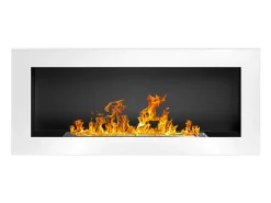 Chimenea de bioetanol Lucca White para pared o empotrada, L 90 x P 12 x H 40