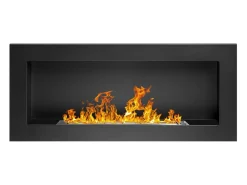Chimenea de bioetanol Lucca Black de pared o empotrada L 90 x P 12 x H 40