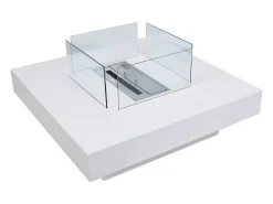 Chimenea de bioetanol para uso interior y exterior Panarea Blanco 70x70x35