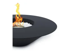 Chimenea de bioetanol para jardín exterior redonda negra SANTORINI D.60