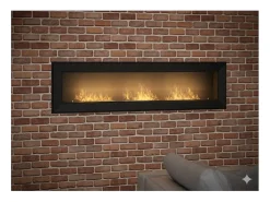 Chimenea de bioetanol Sololed Frame 1800, de pared, con cristal incluido, 3 quemadores de 1 litro - Negro mate
