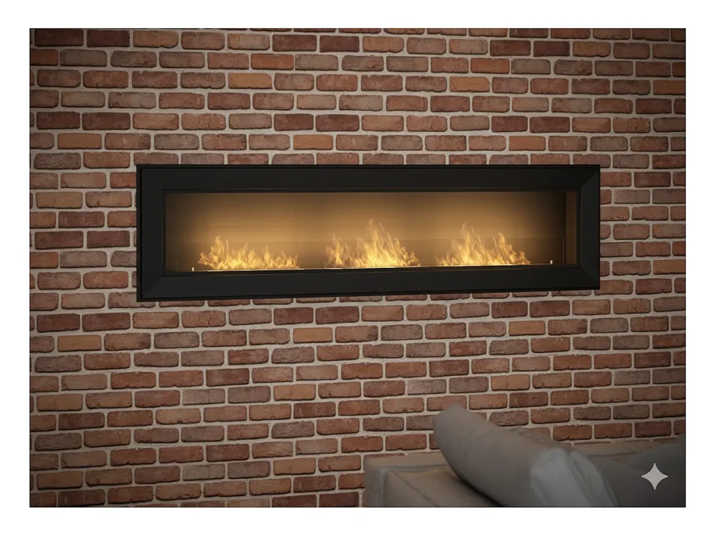 Chimenea de bioetanol Sololed Frame 1800, de pared, con cristal incluido, 3 quemadores de 1 litro - Negro mate
