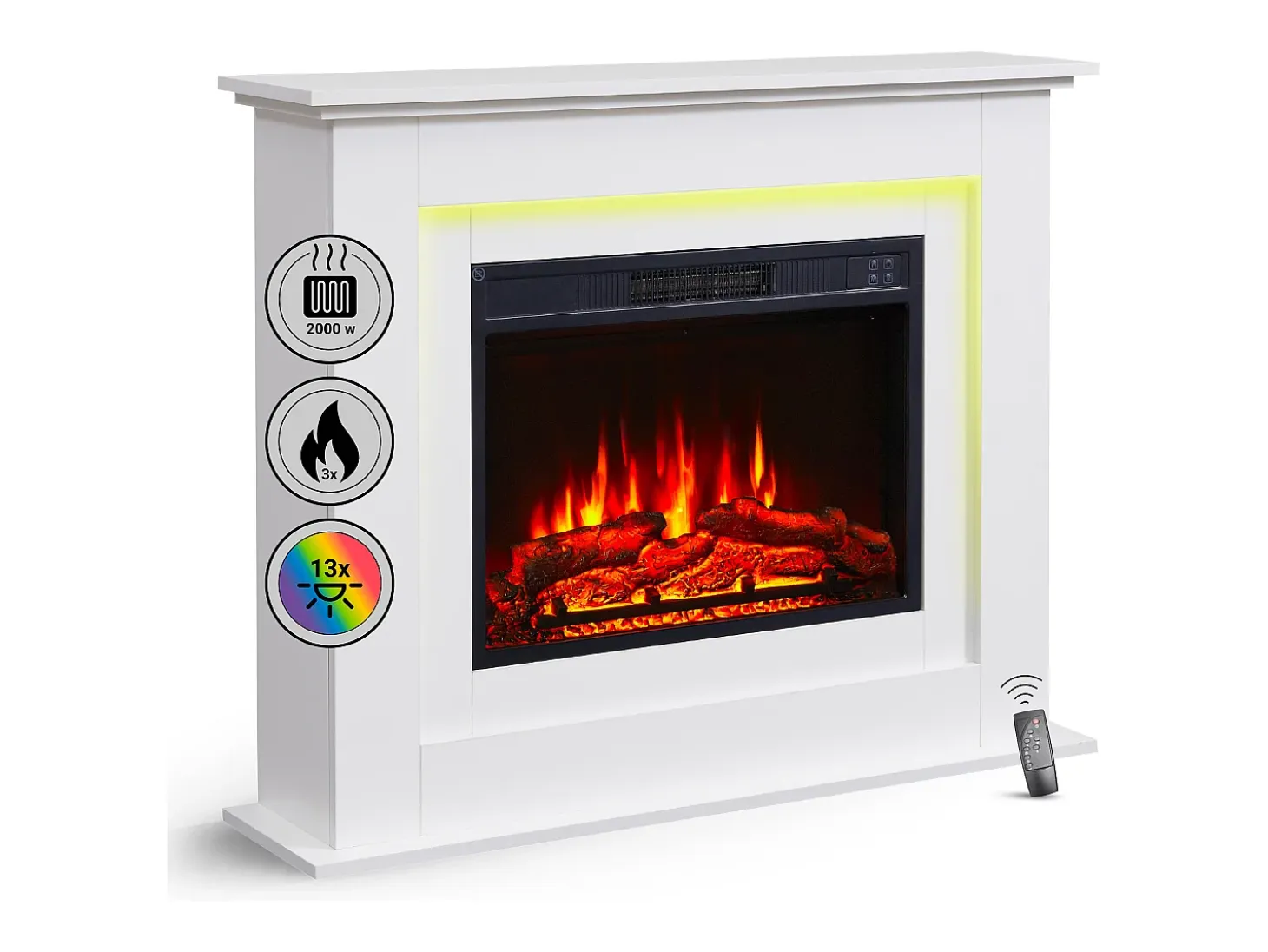 Chimenea eléctrica BALDERIA Finn - Chimenea de pie - Blanca