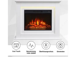 Chimenea eléctrica BALDERIA Finn - Chimenea de pie - Blanca