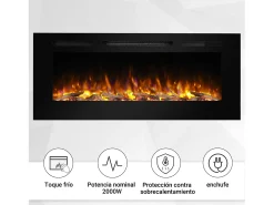 Chimenea eléctrica BALDERIA Fiamma 48 - Chimenea empotrable - Negro