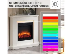 Chimenea eléctrica BALDERIA Candela - Chimenea de esquina, calefacción 2000 W - Blanco