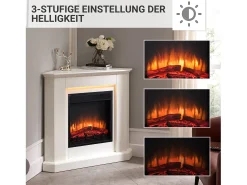 Chimenea eléctrica BALDERIA Candela - Chimenea de esquina, calefacción 2000 W - Blanco