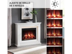 Chimenea eléctrica BALDERIA Baldur - Chimenea de pie - Blanca