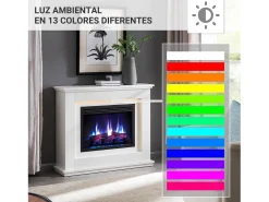 Chimenea eléctrica BALDERIA Baldur - Chimenea de pie - Blanca