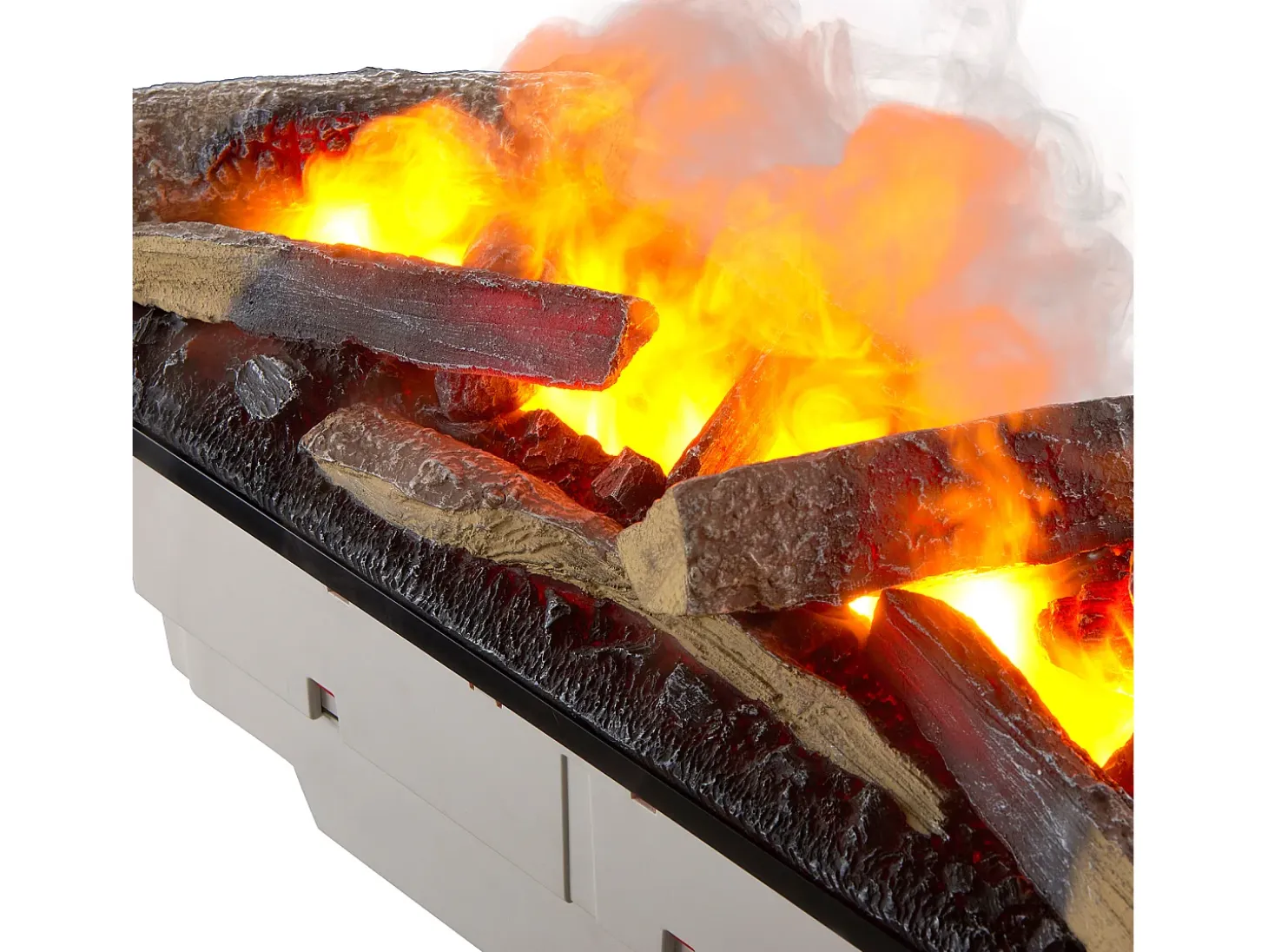 Chimenea eléctrica BALDERIA Ikarus - Chimenea de pie con efecto de llama Optmimyst, niebla - Aspecto de hormigón