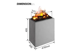Chimenea eléctrica BALDERIA Ikarus - Chimenea de pie con efecto de llama Optmimyst, niebla - Aspecto de hormigón
