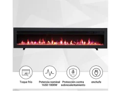 Chimenea eléctrica BALDERIA Agnes 60 - Chimenea de pared o empotrable - Negro