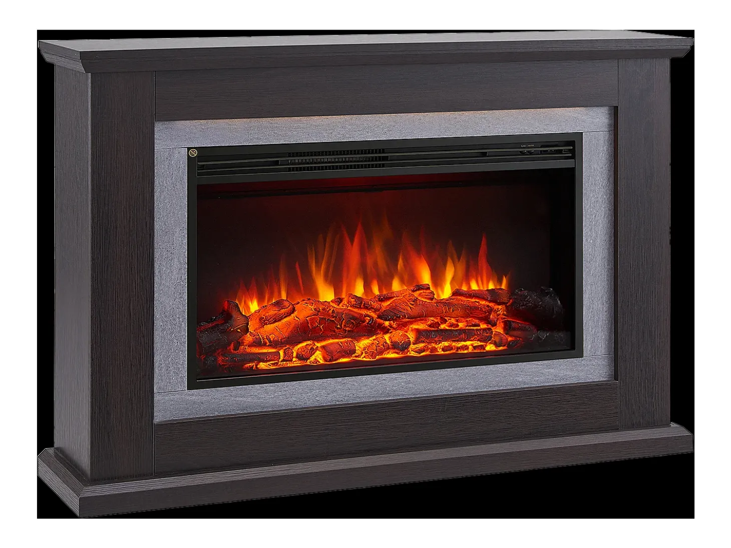 Chimenea eléctrica BALDERIA Xenia - Chimenea de pie, calefacción 2000 W - Roble oscuro