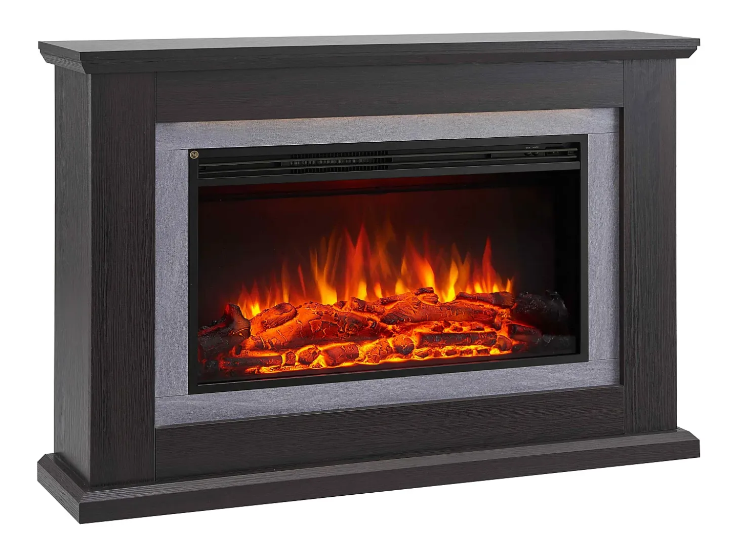 Chimenea eléctrica BALDERIA Xenia - Chimenea de pie, calefacción 2000 W - Roble oscuro
