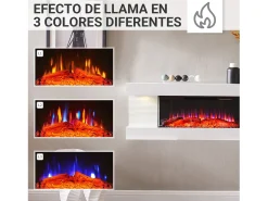 Chimenea eléctrica BALDERIA Lumina - Chimenea de pared - Blanca