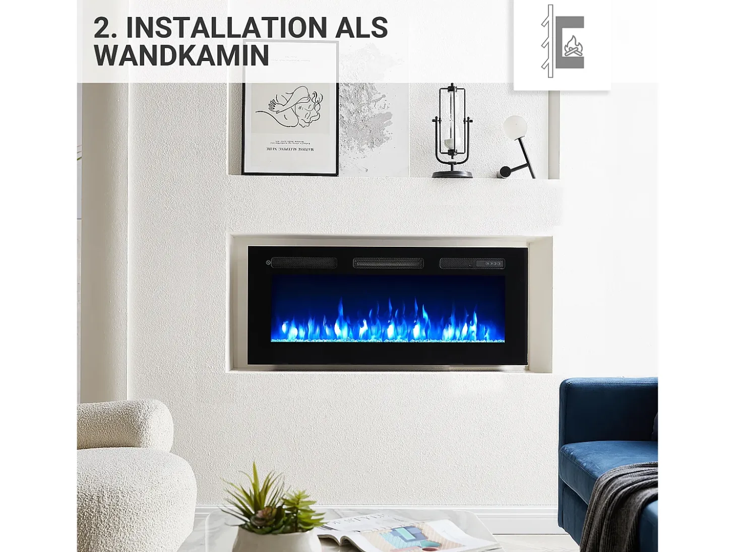 Chimenea eléctrica BALDERIA Leif 40 - 3 en 1 - negro