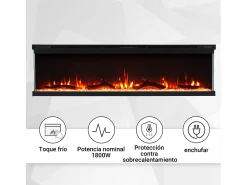 Chimenea eléctrica BALDERIA pure Orson 60 - Chimenea empotrable/de pared - Negro