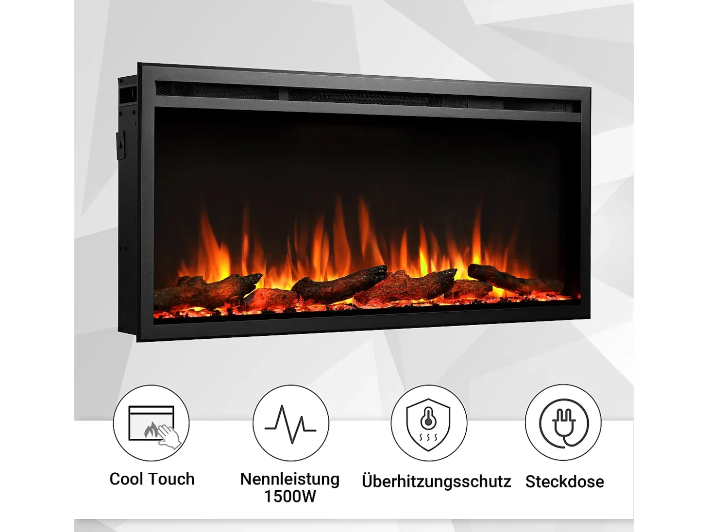 Chimenea eléctrica BALDERIA Atalanta 40 - Chimenea empotrable - Negro