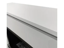 Chimenea eléctrica BELLINI, chimenea de pie, madera blanca, fabricada en Italia, L96 x P35 x H96