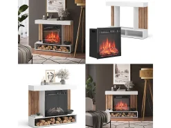 Chimenea eléctrica blanco 100x25x80 lynea