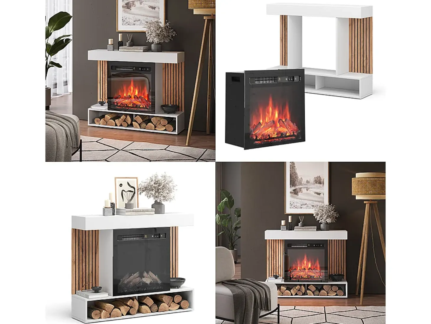 Chimenea eléctrica blanco 100x25x80 lynea