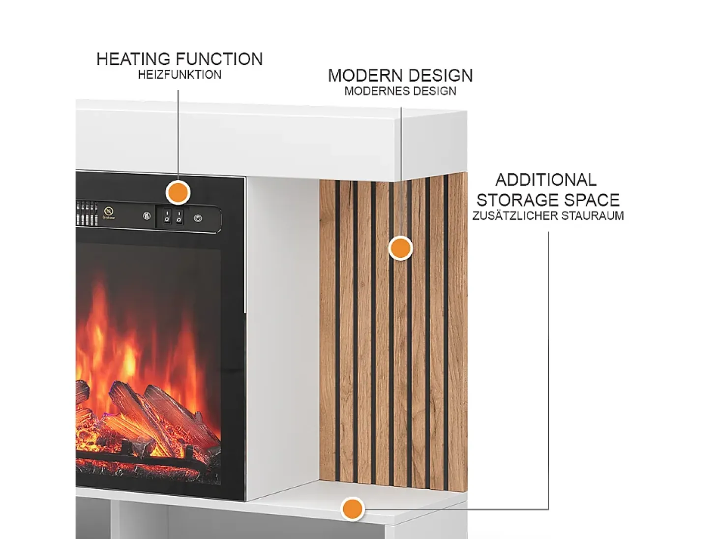 Chimenea eléctrica blanco 100x25x80 lynea