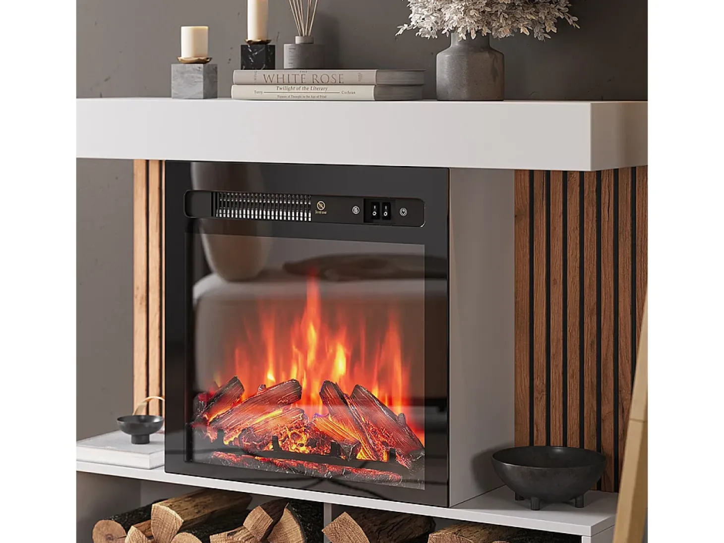 Chimenea eléctrica blanco 100x25x80 lynea